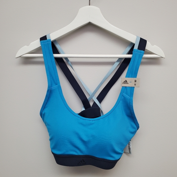Adidas Strappy Back Sports Bra, Medium - Picture 1 of 7